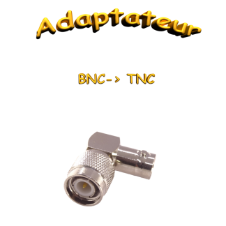 Adaptateur coaxial coudé 90° TNC mâle vers BNC femelle