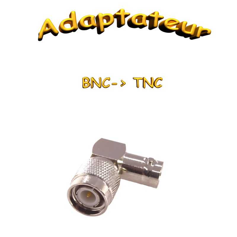 Adaptateur coaxial coudé 90° TNC mâle vers BNC femelle