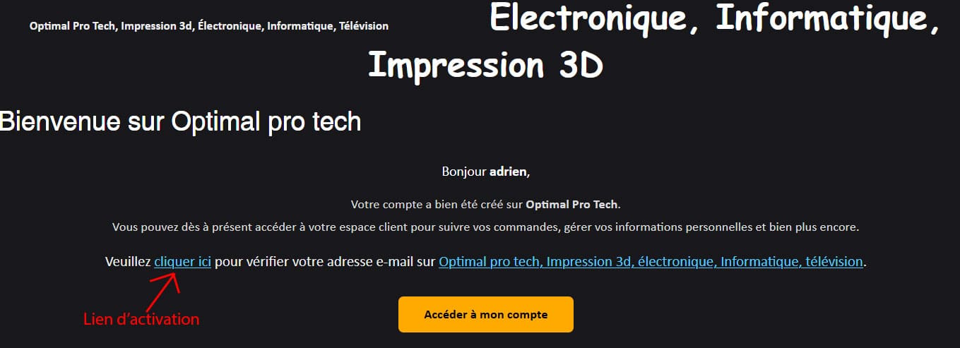 activation du compte